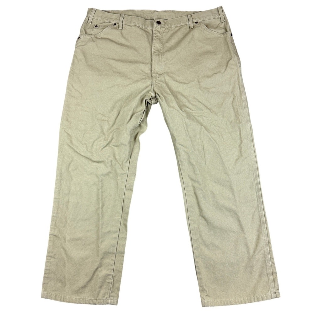 Dickies Pants Men 42x30 Beige Relaxed Heavyweight Duck Canvas Carpenter Workwear